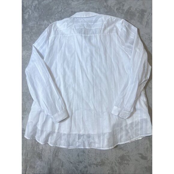 Women’s Soft Surroundings Button Up Blouse embroidered beaded White Plus 3X - Picture 14 of 14
